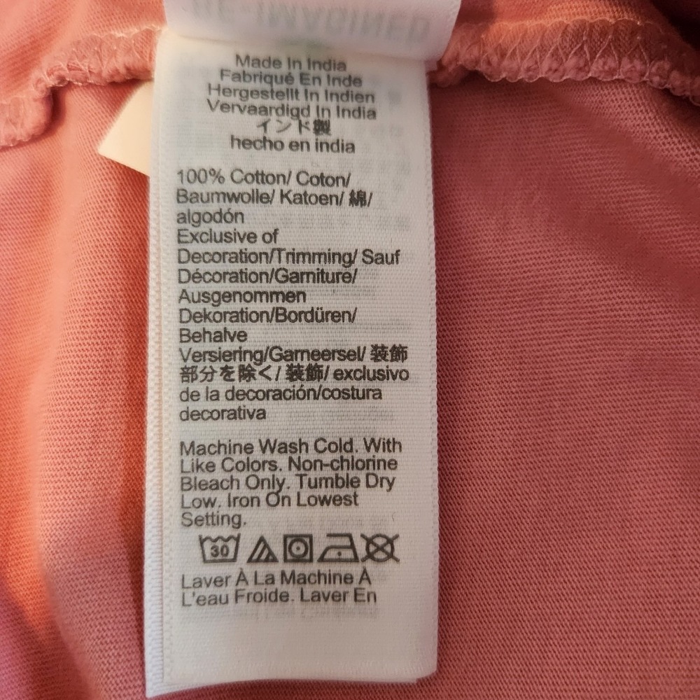 J.CREW Smock Neck Shirt Womens XS Pink Orange Cotton Summer Blouse Feminine - Picture 7 of 8